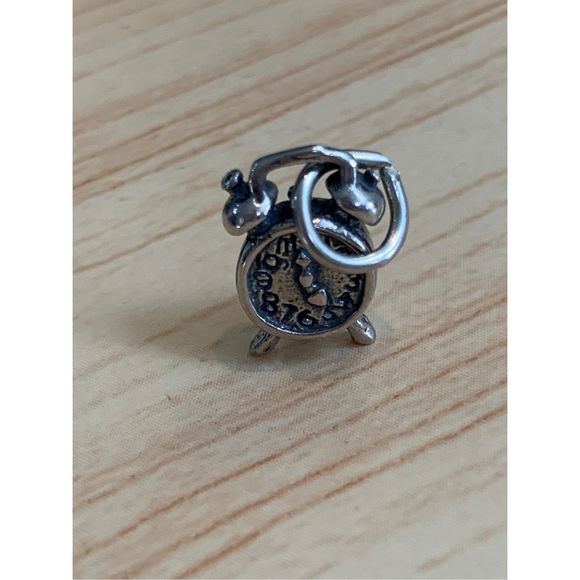 .925 Alarm Clock Sterling Silver Jewelry Charm #clock - Picture 4 of 4